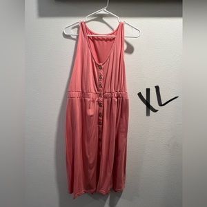 Pink tank dress with pockets